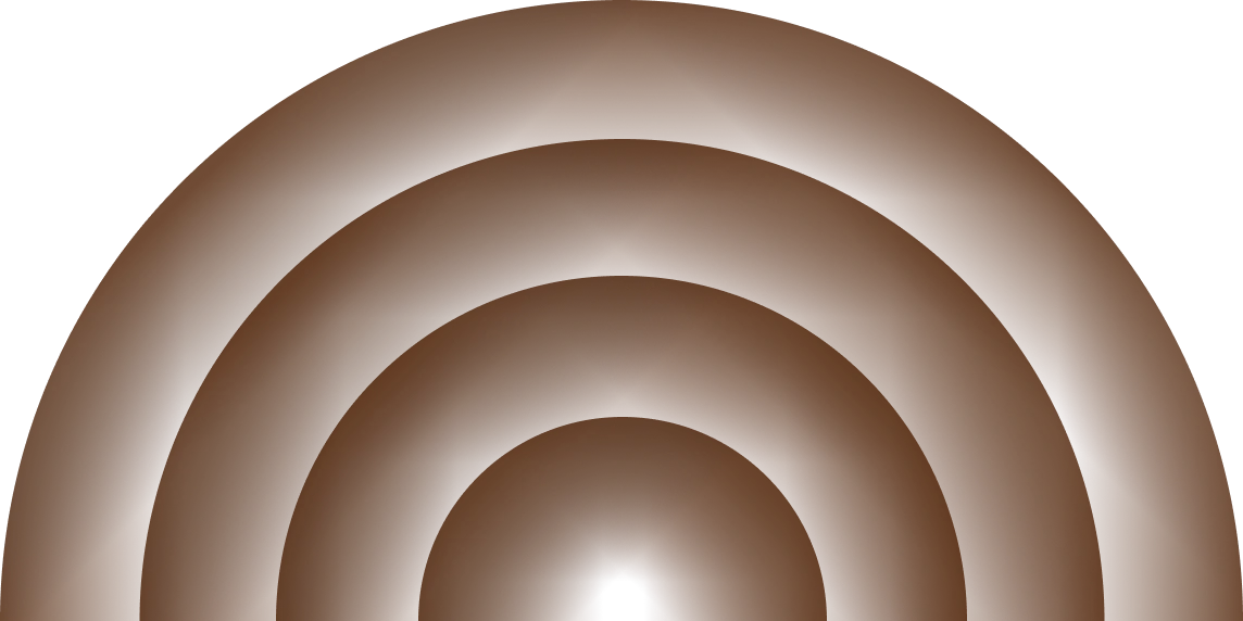 Orange gradient with concentric circular shapes on a dark background