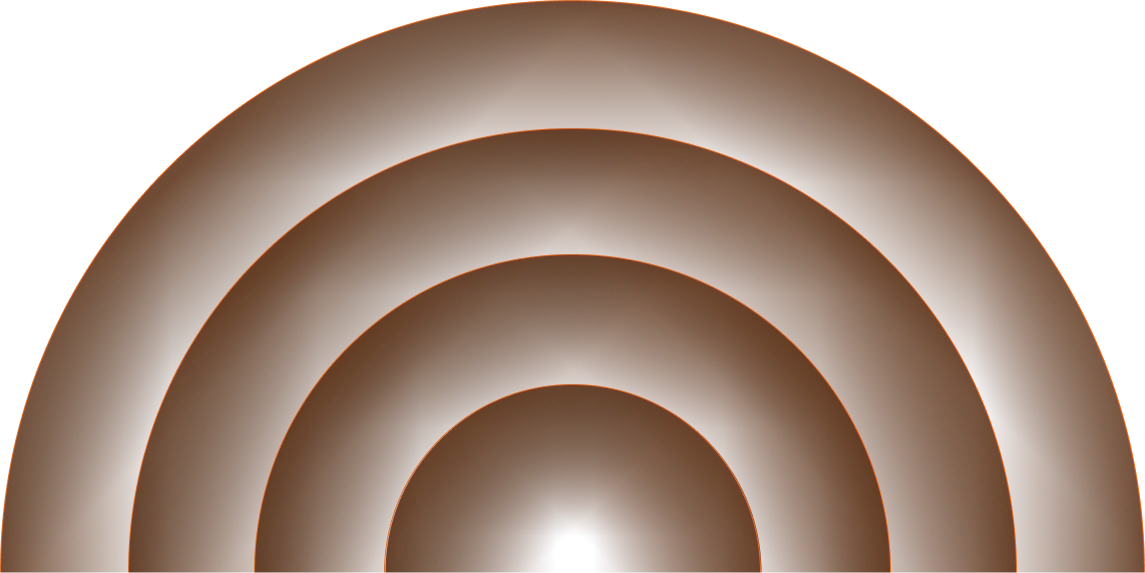 bstract orange circular ripple graphic with layered concentric arcs on a black background